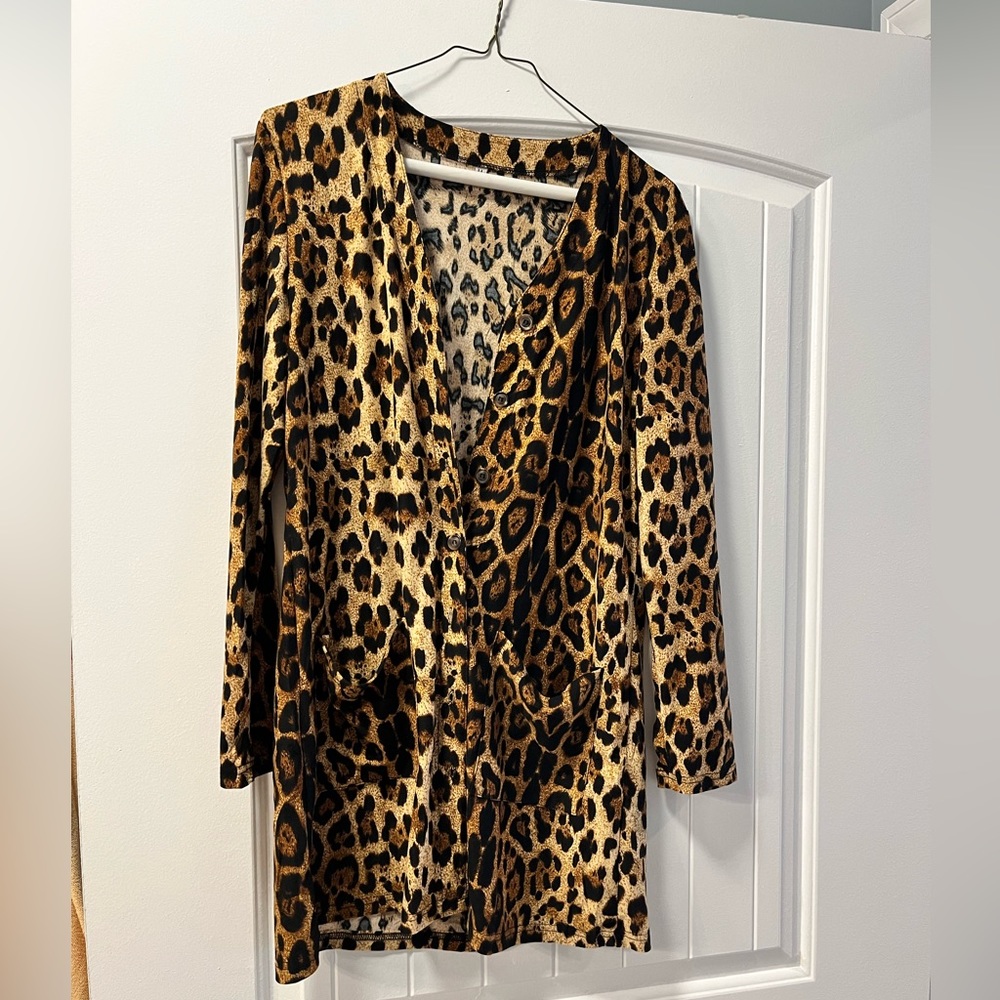 Leopard print cardigan
